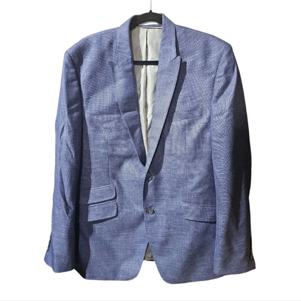 PERRY ELLIS PORTFOLIO Blue Double Vented Modern Fit Blazer Suit Jacket -Size 42R